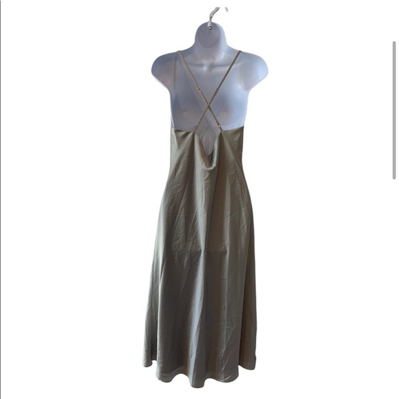 Show Me Your Mumu Verona Cowl Dress in Moss Green Luxe Satin, size M, NWT - Picture 3 of 6